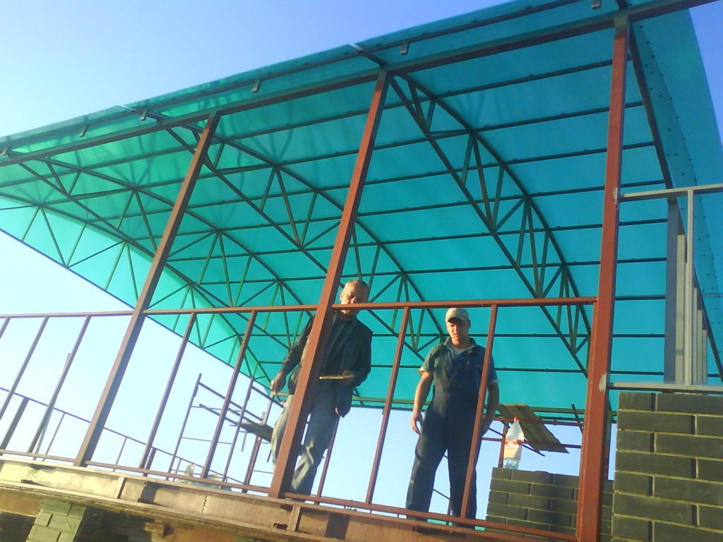 монтаж навеса