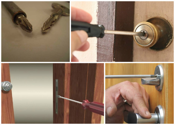 Способы открывания двери отверткой
