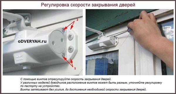 Регулировка доводчика